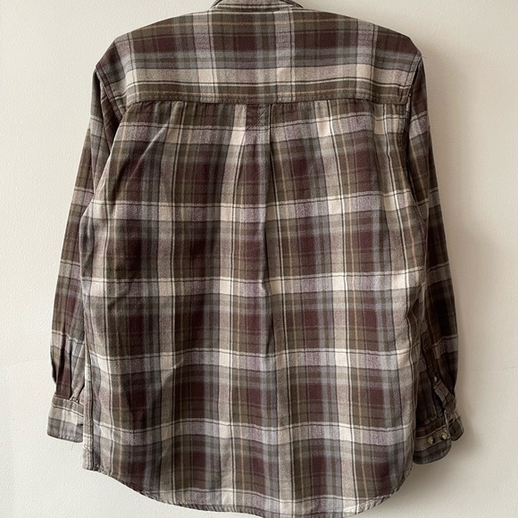 Vintage 90s Plaid Brown Essential Flannel - Picture 3 of 6